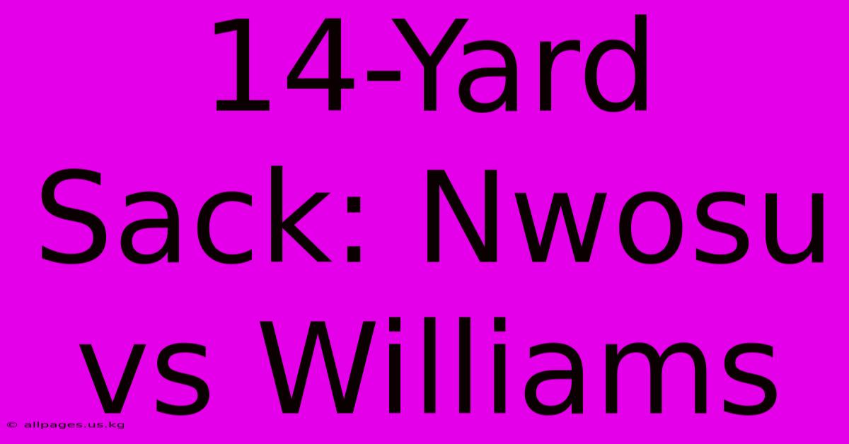 14-Yard Sack: Nwosu Vs Williams