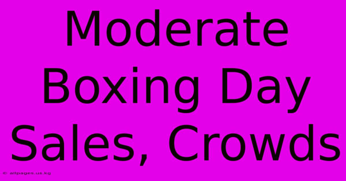 Moderate Boxing Day Sales, Crowds